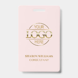 Blush Pink Employee ID met aangepaste zakelijke Lo Badge