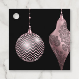 Blush Pink en Black Chevron en Damaskerst Bedankjes Labels