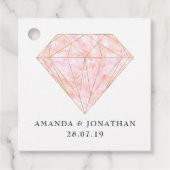 Blush Pink en Bourgondië Diamond Bedankjes Labels (Voorkant)