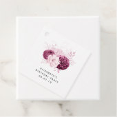 Blush Pink en Bourgondië Floral Bedankjes Labels (In situ)