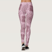 Blush Pink en Bourgondische Mandala Patroon Leggings (Achterkant)