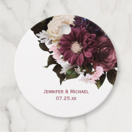 Blush Pink en Burgundy Bouquet Wedding White Bkgd Bedankjes Labels
