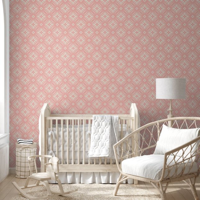 Blush Pink en Cream Infiniti Star Behang (Kinderen)