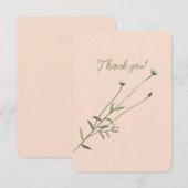 Blush Pink en een eenpersoons Daisy Bedankkaart (Voorkant / Achterkant)