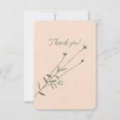 Blush Pink en een eenpersoons Daisy Bedankkaart (Voorkant)