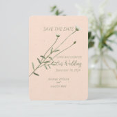 Blush Pink en een eenpersoons Daisy Save The Date (Staand voorkant)