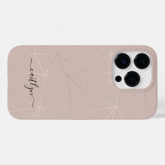 Blush Pink en Gold Abstract Case-Mate iPhone Case (Achterkant (horizontaal))