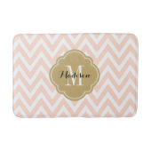 Blush Pink en Gold Chevron Monogram Badmat (Voorkant)