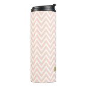 Blush Pink en Gold Chevron Monogram Thermosbeker (Gedraaid links)