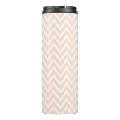 Blush Pink en Gold Chevron Monogram Thermosbeker (Achterkant)