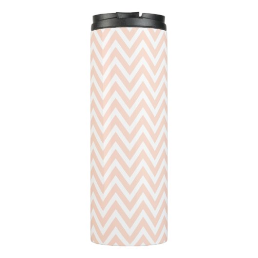 Blush Pink en Gold Chevron Monogram Thermosbeker (Achterkant)