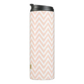 Blush Pink en Gold Chevron Monogram Thermosbeker (Geroteerd rechts)