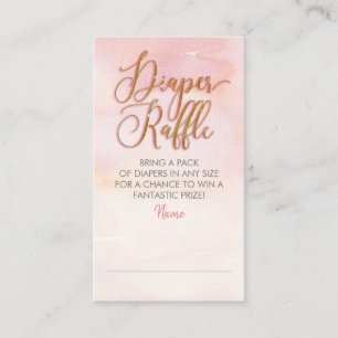 Blush Pink en Gold Diaper Raffle Ticket Informatiekaartje