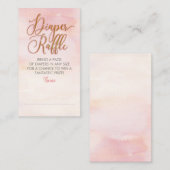 Blush Pink en Gold Diaper Raffle Ticket Informatiekaartje (Voorkant / Achterkant)