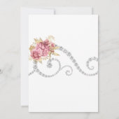 Blush Pink en Gold Floral Diamond Wedding Bedankkaart (Achterkant)