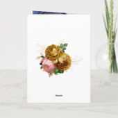  Blush Pink en Gold Floral Quinceañera Bedankkaart (Achterkant)