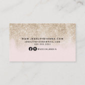 Blush Pink en Gold Glitter Visitekaartje (Achterkant)