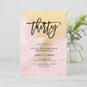 Blush Pink en Gold Marble | 30e verjaardag Kaart (Staand voorkant)