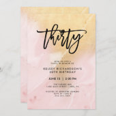 Blush Pink en Gold Marble | 30e verjaardag Kaart (Voorkant / Achterkant)