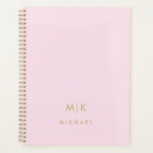 Blush Pink en Gold | Modern monogram Planner (Voorkant)