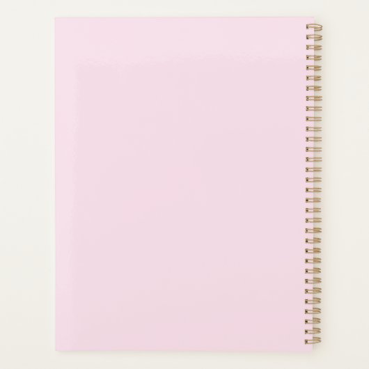 Blush Pink en Gold | Modern monogram Planner (Achterkant)