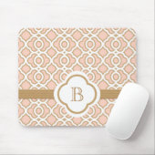 Blush Pink en Gold Moroccan Monogrammen Muismat (Met muis)