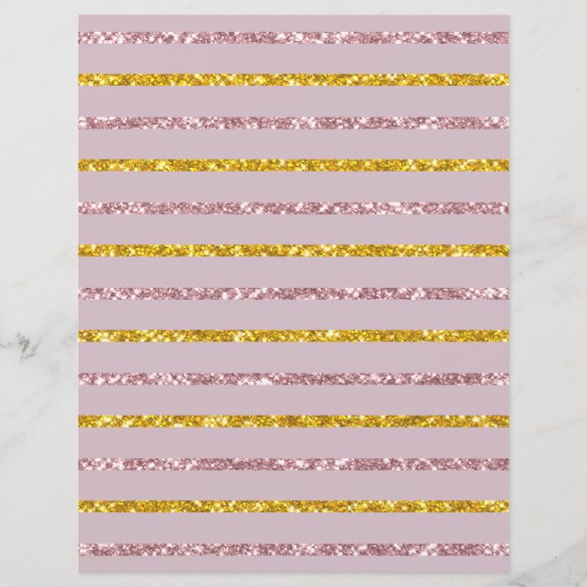 Blush Pink en Gold Scrapbook Paper (Voorkant)