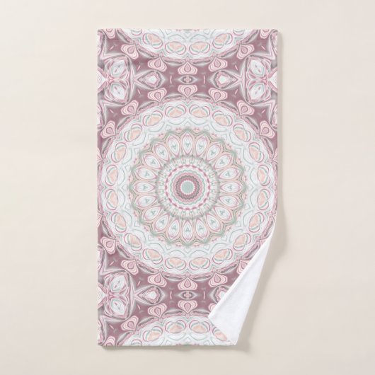 Blush Pink en Mint Mandala Patroon Ontwerp Bad Handdoek (Handdoek)