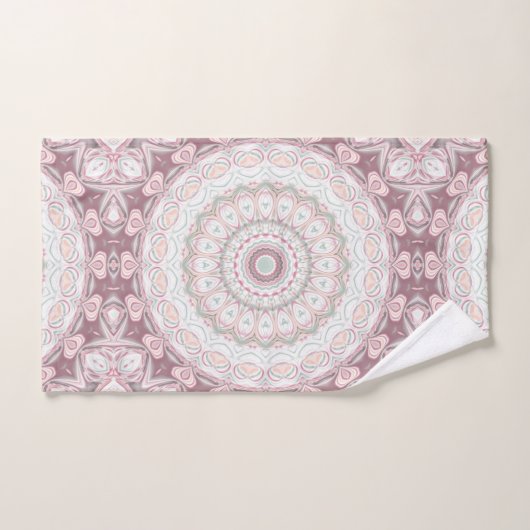 Blush Pink en Mint Mandala Patroon Ontwerp Bad Handdoek (Handdoek)
