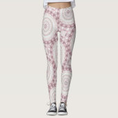 Blush Pink en Mint Mandala Patroon Ontwerp Leggings (Voorkant)