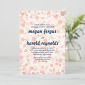 BLUSH PINK EN NAVY CONFETTI REHEARSAL DINNER KAART (Staand voorkant)