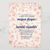 BLUSH PINK EN NAVY CONFETTI REHEARSAL DINNER KAART (Voorkant / Achterkant)