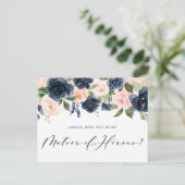 Blush Pink en Navy Floral zijn mijn echte matron. Briefkaart (Staand voorkant)