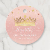 Blush Pink en Roos Gold Crown Bedankt Gift Bedankjes Labels (Voorkant)