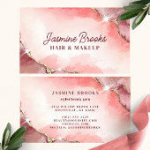 Blush Pink en Roos Gold Glitter Visitekaartje