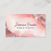 Blush Pink en Roos Gold Glitter Visitekaartje (Voorkant)