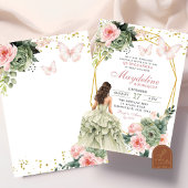 Blush Pink en Sage Green Floral Mexicaanse Prinses Kaart