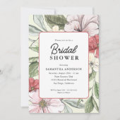 Blush Pink en Sage Herfst Flowers Vrijgezellenfees Kaart (Voorkant)