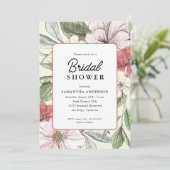 Blush Pink en Sage Herfst Flowers Vrijgezellenfees Kaart (Staand voorkant)