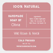 Blush Pink | Etiketten van zeepingrediënten (Voorkant)