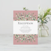 Blush Pink Eucalyptus bruiloft receptie Informatiekaartje (Staand voorkant)