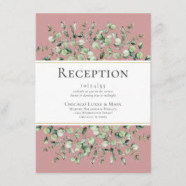 Blush Pink Eucalyptus bruiloft receptie Informatiekaartje