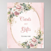Blush Pink Eucalyptus Cards and Gifts Baby Shower  Poster (Voorkant)