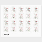 Blush PInk & Eucalyptus Floral Hartelijk dank Vierkante Sticker (Vel)