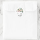 Blush Pink Eucalyptus Greenery Geometric Wedding Ronde Sticker (Tas)
