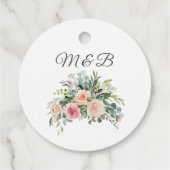Blush Pink Eucalyptus Waterverf Geometric Weddensc Bedankjes Labels (Achterkant)