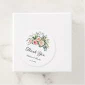 Blush Pink Eucalyptus Waterverf Geometric Weddensc Bedankjes Labels (In situ)