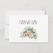 Blush Pink Eucalyptus Waterverf Geometric Weddensc Bedankkaart (Achterkant)