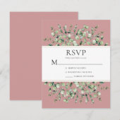 Blush Pink Eucalyptus Wedding RSVP Kaartje (Voorkant / Achterkant)