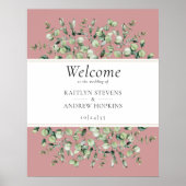 Blush Pink Eucalyptus Wedding Welcome Poster (Voorkant)